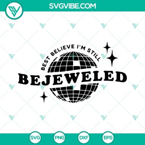 Bejeweled SVG files featuring disco ball and Midnight theme, perfect for crafts. Download now for creative projects.