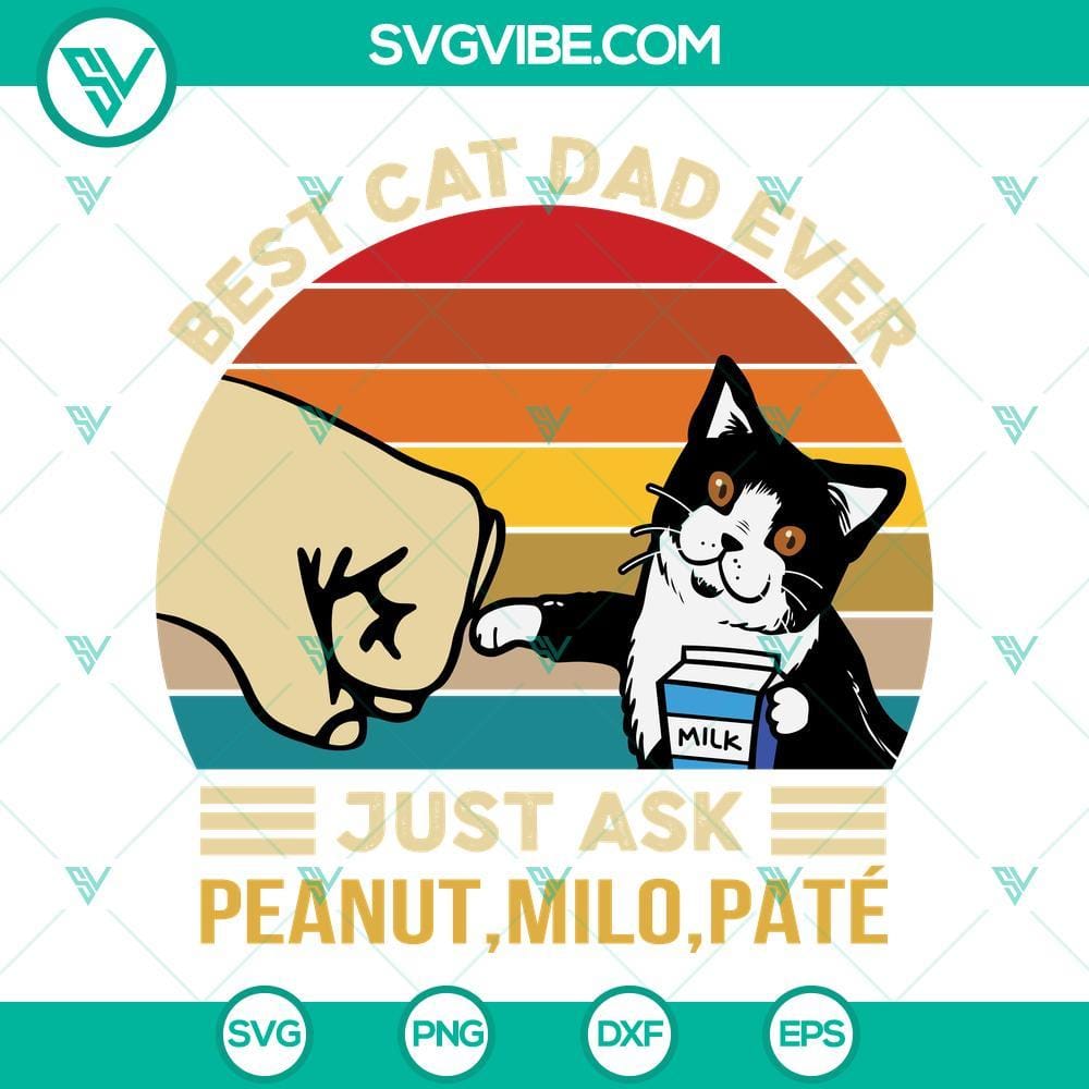 Best Cat Dad Ever SVG, Father’s Day SVG, Funny Cat Shirt SVG, Cat Dad SVG Funny Cat Shirt SVG design for Best Cat Dad Ever, ideal for Father’s Day celebrations. Perfect for cat lovers.