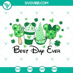 Best Day Ever and St Patrick's Day themed SVG images with green carnival snacks, perfect for holiday crafts and decorations.