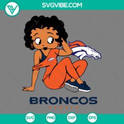 Betty Boop Denver Broncos Football SVG, PNG, DXF, EPS Files - Unique crossover design for sports and cartoon fans.