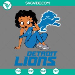 Betty Boop Detroit Lions football SVG design for NFL fans - PNG, DXF, EPS files for crafting.