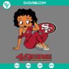 Betty Boop collaboration with San Francisco 49ers football team, SVG, PNG, DXF, and EPS files for digital crafting projects.