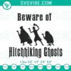 Hitchhiking Ghosts embroidered design inspired by Haunted Mansion. Ideal for Halloween crafts.