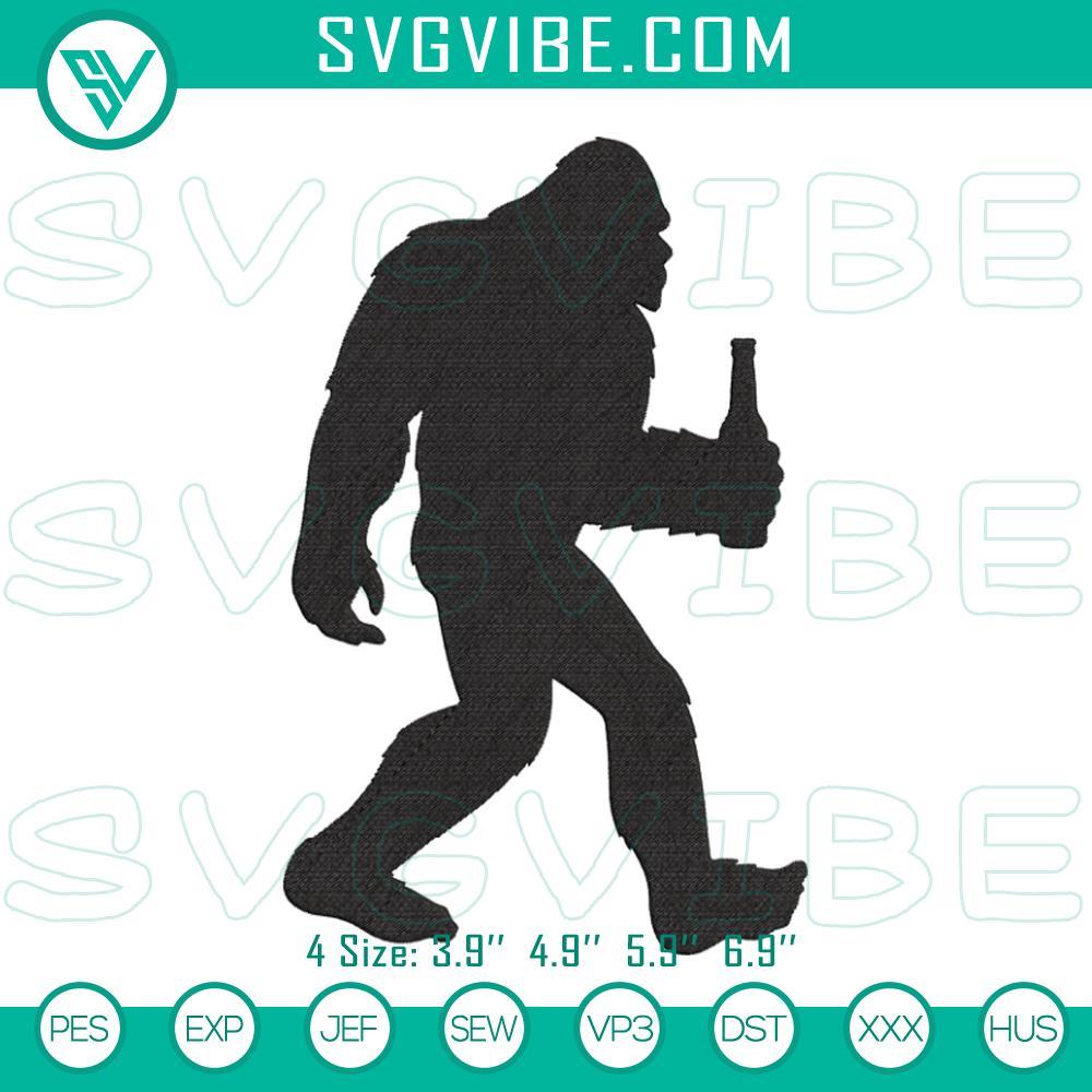 Bigfoot Beer Embroidery Designs, Sasquatch Drinking Embroidery Files Bigfoot beer embroidery designs with Sasquatch drinking, unique embroidery files for craft projects.