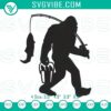 Funny Bigfoot fishing embroidery designs, perfect for outdoors enthusiasts.