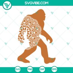 Bigfoot Mandala SVG Files, Sasquatch SVG Images, Wild Men SVG Download PNG DXF EPS
