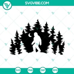 Bigfoot SVG Image, Pine Tree Forest SVG Download, Sasquatch SVG Files PNG DXF EPS