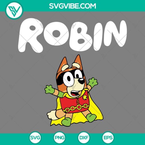 Bluey and Bingo DC Comics themed SVG images with various file formats available for download - PNG, EPS, DXF.