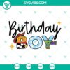 Toy Story themed Birthday Boy SVG bundle with images of Woody and Buzz Lightyear, for instant download.