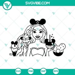 Black Ariel Disney Snacks SVG Download featuring an African American Mermaid design for crafts, Sublimation, or Die Cut Machines.