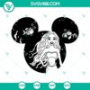 Black Ariel Mouse Ears SVG file with African American Little Mermaid design. Disney-inspired SVG files for crafting.