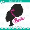 Black Barbie embroidery designs featuring an Afro Barbie girl, machine file for sewing projects.