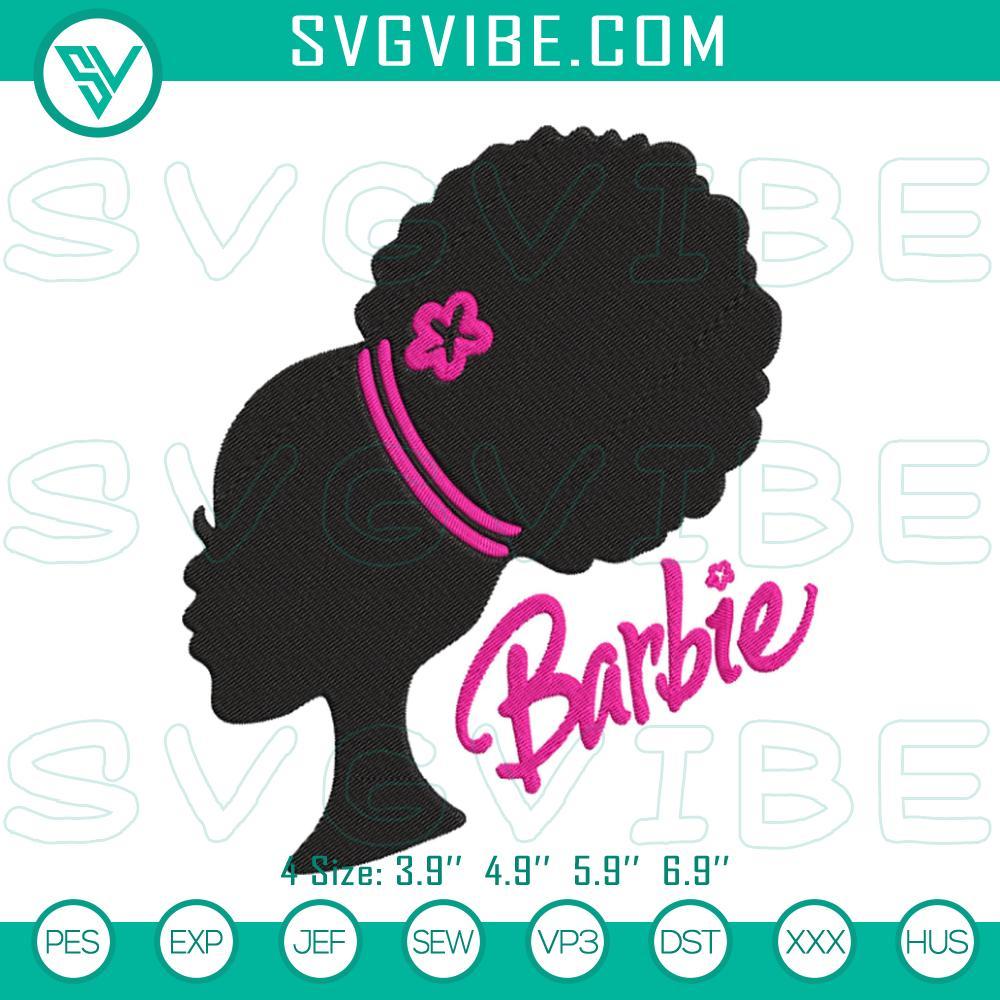 Black Barbie Embroidery Designs, Afro Barbie Girl Embroidery Files Black Barbie embroidery designs featuring an Afro Barbie girl, machine file for sewing projects.