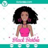 Black Barbie SVG with curly hair, Afro Barbie SVG files for download. Trendy black girl design, perfect for crafting projects.
