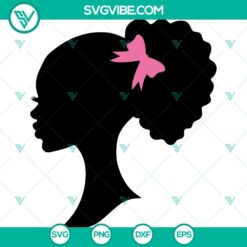 Black Barbie SVG images featuring Afro Barbie in PNG, SVG, DXF, and EPS file formats for crafting.