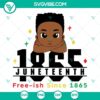 Black Boy Juneteenth Free Ish Since 1865 SVG Image featuring an Afro boy celebrating Juneteenth, perfect for digital projects and designs.