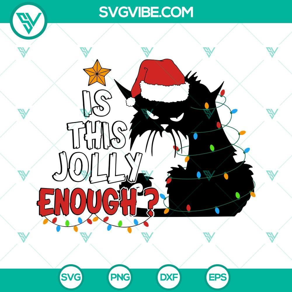 black-cat-is-this-jolly-enough-christmas-svg-christmas-black-cat-svg-cat-christmas-light-svg-1-mockup.jpg Black Cat Christmas SVG design, festive and jolly with a black cat wearing a Santa hat, perfect for holiday crafting and decorations.