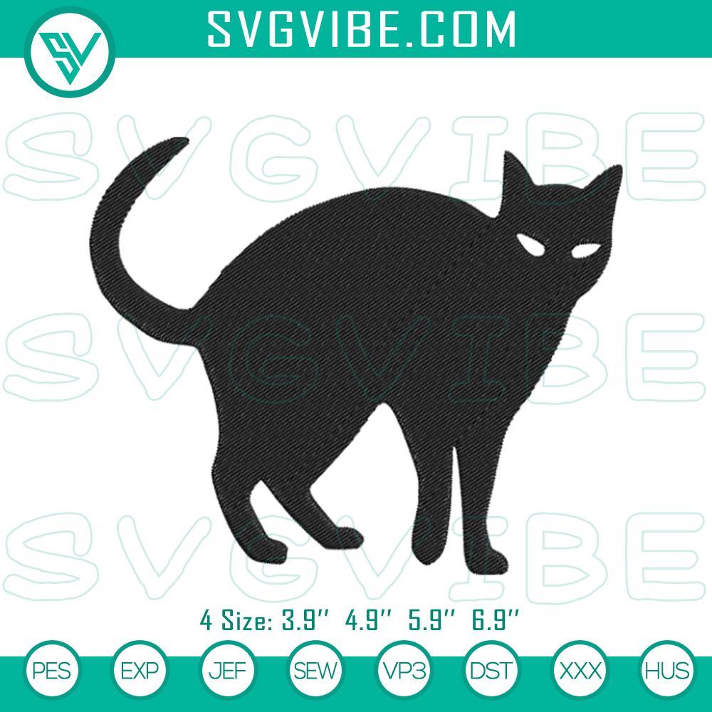 Black Cat Machine Embroidery Designs, Cat Halloween Embroidery Files Black cat machine embroidery designs with spooky Halloween pattern, perfect for Halloween crafts.