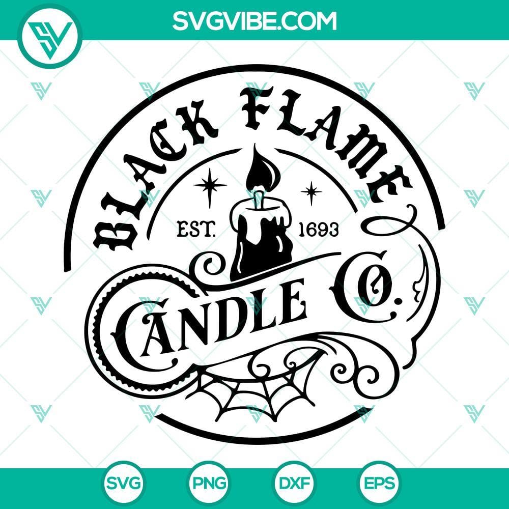 Black Flame Candle Co SVG Images, Halloween SVG Files, Farmhouse Halloween Black Flame Candle Co SVG images for Halloween in farmhouse style. Great Halloween SVG files for crafts.