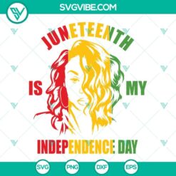 Black Girl Juneteenth Independence Day design in SVG, PNG, DXF, EPS formats for digital use.