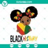 Black History Girl SVG with Afro Puff hairstyle, ideal for Afro Girl designs. Instant download available.