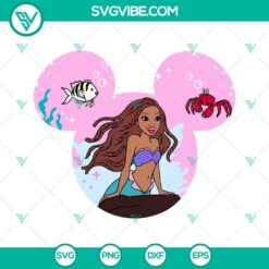Black Little Mermaid SVG featuring Black Ariel from The Little Mermaid. Ideal for SVG download. Creative and unique design.