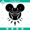 Black Panther-themed mouse ears SVG, PNG, DXF, EPS cut files for crafting projects.