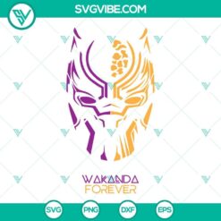 Black Panther Wakanda Forever SVG file with Marvel and The Avengers design, ideal for crafts and digital projects.