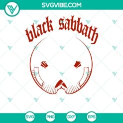 Black Sabbath skull SVG design for download in PNG, DXF, and EPS formats for Cricut crafting.