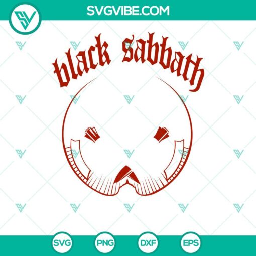 Black Sabbath skull SVG design for download in PNG, DXF, and EPS formats for Cricut crafting.