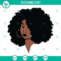 Afro woman SVG file featuring black girl design. Perfect for digital projects, includes African American woman's silhouette.