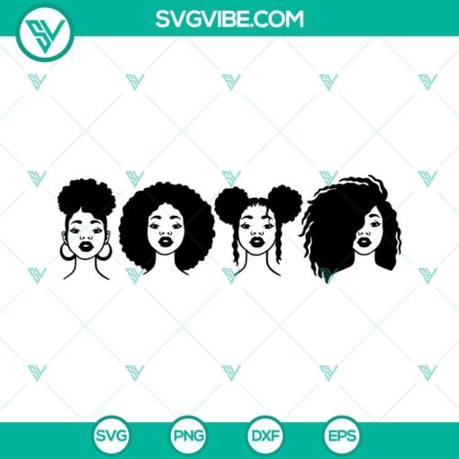 Juneteenth themed Afro Woman SVG file for download with Afro Girl design. Great for digital projects.