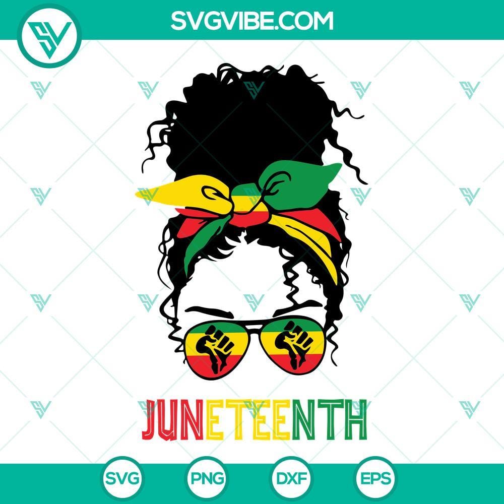 black-women-messy-bun-juneteenth-svg-png-dxf-eps-cut-files-for-cricut-silhouette-2-mockup.jpg Juneteenth themed Black Women Messy Bun SVG cut files for crafting projects. Perfect for celebrating.