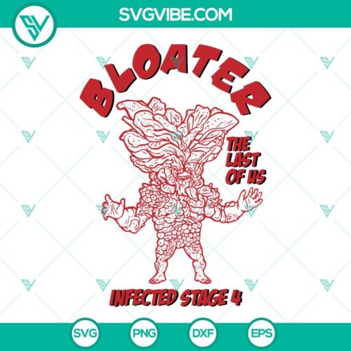Bloater Infected Stage 4 character design file, inspired by The Last Of Us video game, available in SVG/PNG/DXF/EPS formats.