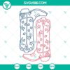 Cowboy boots SVG file with blue and red design for cowgirl, Western theme download.