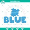 Blue Autism Awareness puzzle piece SVG file with "In April We Wear Blue" text. Ideal for Autism Awareness Month.