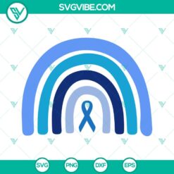Blue Rainbow With Ribbon SVG Download, We Wear Blue SVG Images, Autism Awareness