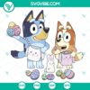Bluey and Bingo Easter Eggs SVG images with Easter Bunny Bluey character, perfect for Easter crafting projects.