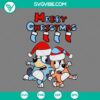 Bluey and Bingo in Santa hat SVG file for Christmas, PNG EPS DXF. Joyful design with Bluey character in festive attire.