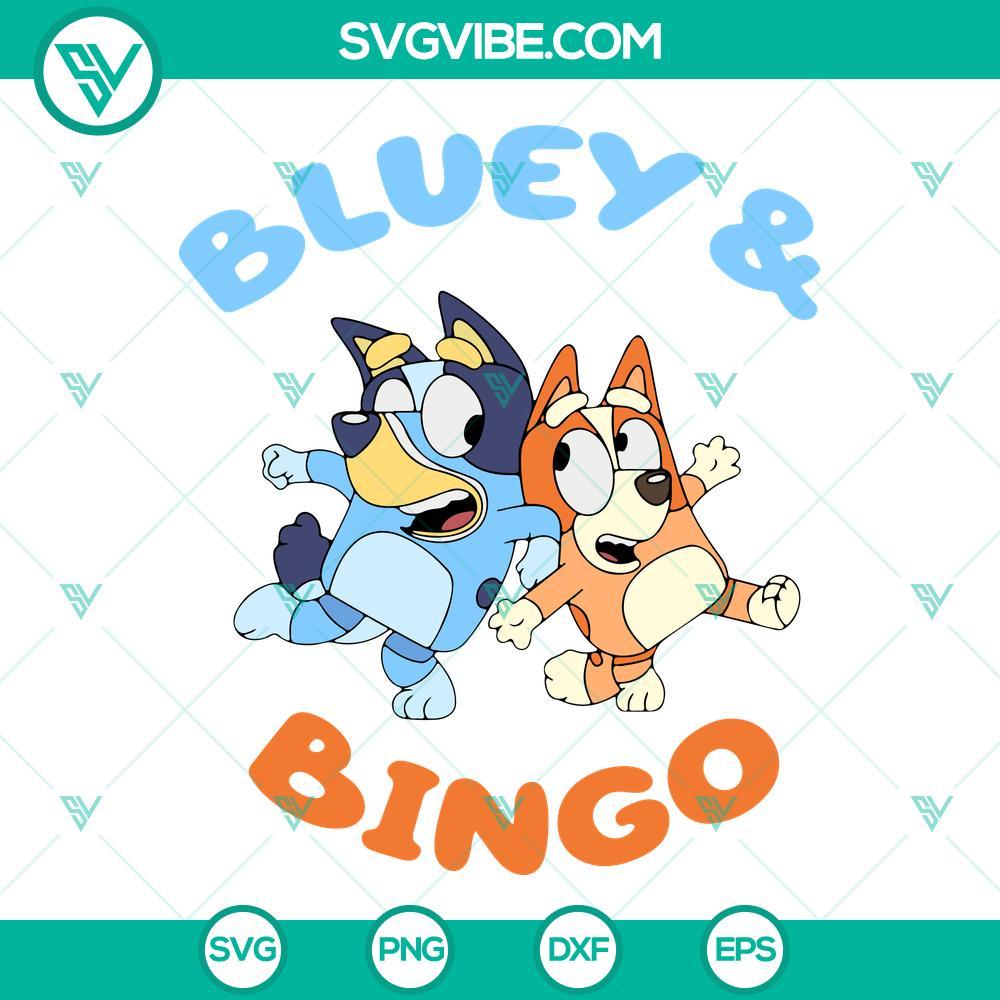 Bluey And Bingo SVG, Bluey SVG, Cute Heeler Dog Cartoon SVG PNG DXF EPS Bluey and Bingo cute Heeler dog cartoon SVG file, perfect for digital download in PNG format.