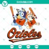 Bluey Baltimore Orioles baseball team logo SVG images in PNG, DXF, and EPS formats perfect for crafts and designs.