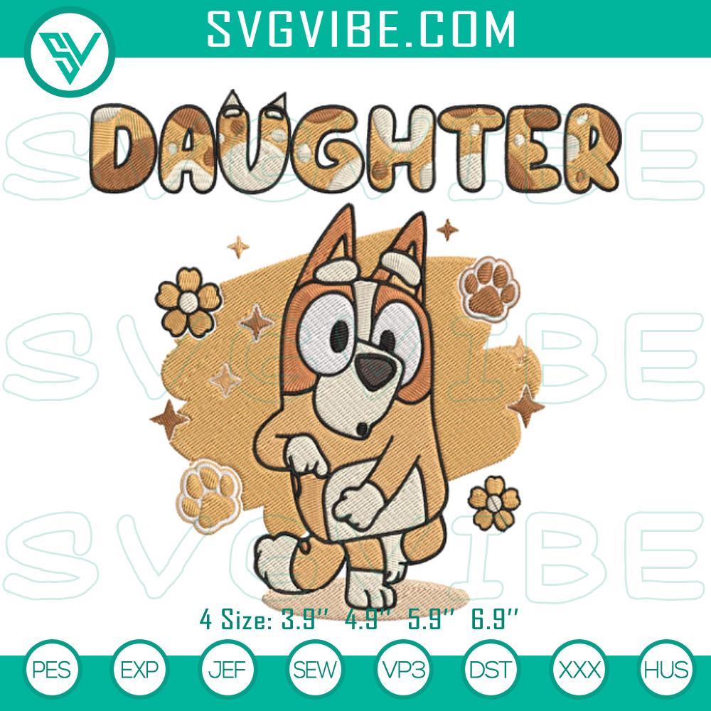 Bluey Bingo Daughter Embroidery Designs, Bingo Heeler Embroidery Files Bluey Bingo Heeler machine stitch embroidery design for daughter, featuring adorable character pattern. Ideal for sewing projects.