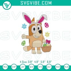 Bluey Bingo Easter Bunny Embroidery File, Happy Easter Design