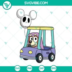 Bluey Bingo Grannies Car digital cut files for Cricut machines in SVG, PNG, DXF, and EPS formats, featuring unique cartoon design.