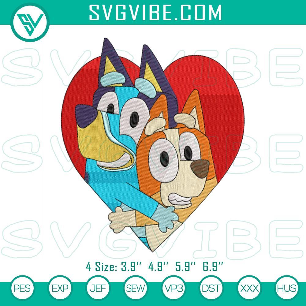 bluey-bingo-hugging-heart-embroidery-designs-bluey-and-bingo-embroidery-design-files-mockup.jpg Bluey and Bingo Valentine embroidery file with heart design, perfect for Valentine's Day crafts.