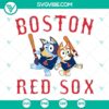 Bluey Boston Red Sox baseball SVG files with PNG, DXF, EPS formats for sports fans and crafting projects.