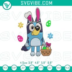 Bluey Easter Embroidery File, Cute Cartoon Springtime Theme