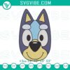 Adorable Bluey face machine embroidery designs, Disney's cute blue dog pattern, ideal for crafts and projects.