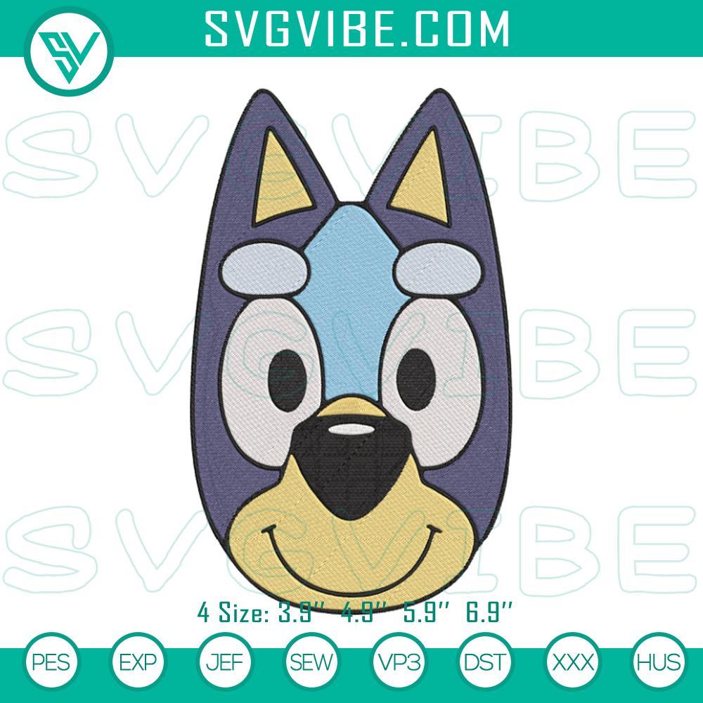 Bluey Face Machine Embroidery Design, Disney Blue Dog Embroidery File Adorable Bluey face machine embroidery designs, Disney's cute blue dog pattern, ideal for crafts and projects.