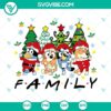 Bluey family Christmas-themed SVG files for download with festive holiday designs.